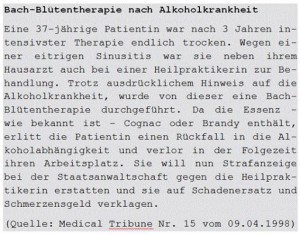 Bach-Blütentherapie - Strafanzeige gegen Heilpraktiker